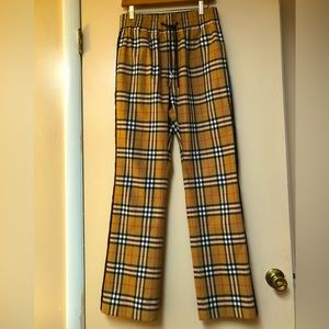 Burberry Men’s Louane Side Stripe Check Trousers Size XL.